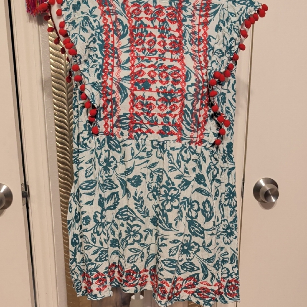 Savanna Jane Teal and White Floral Dress